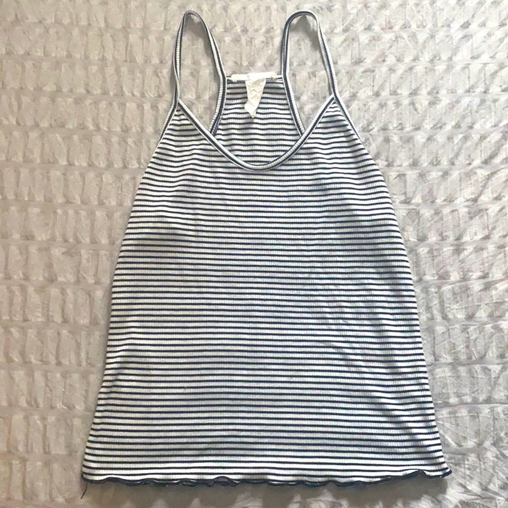 Black & White Stripped Spaghetti Strap Tank Top